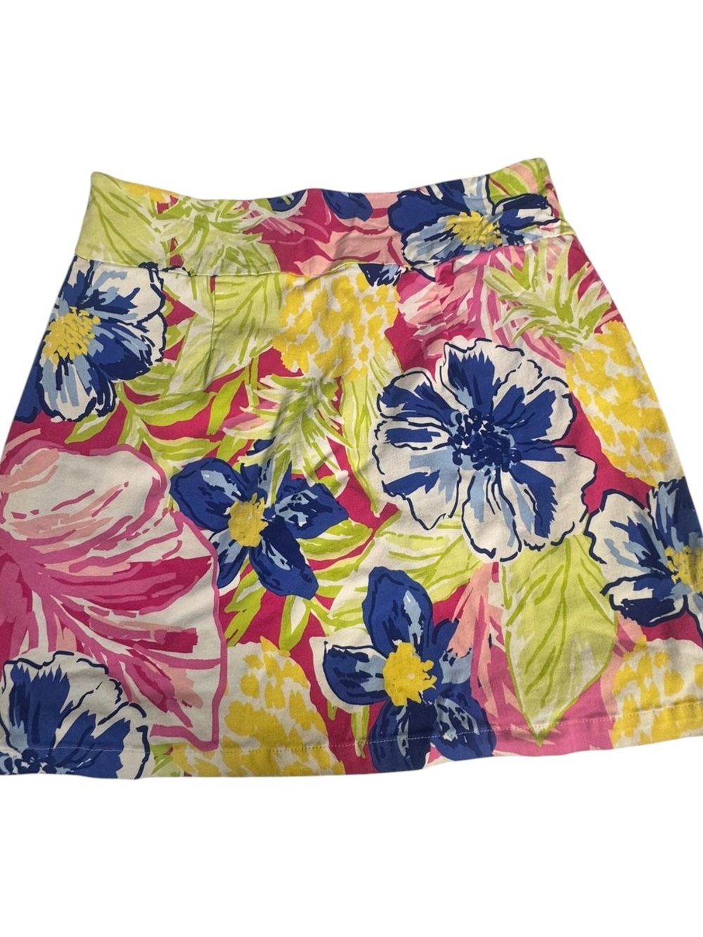 Rafaella Floral A-Line Mini Skirt in Pink, Blue & Yellow